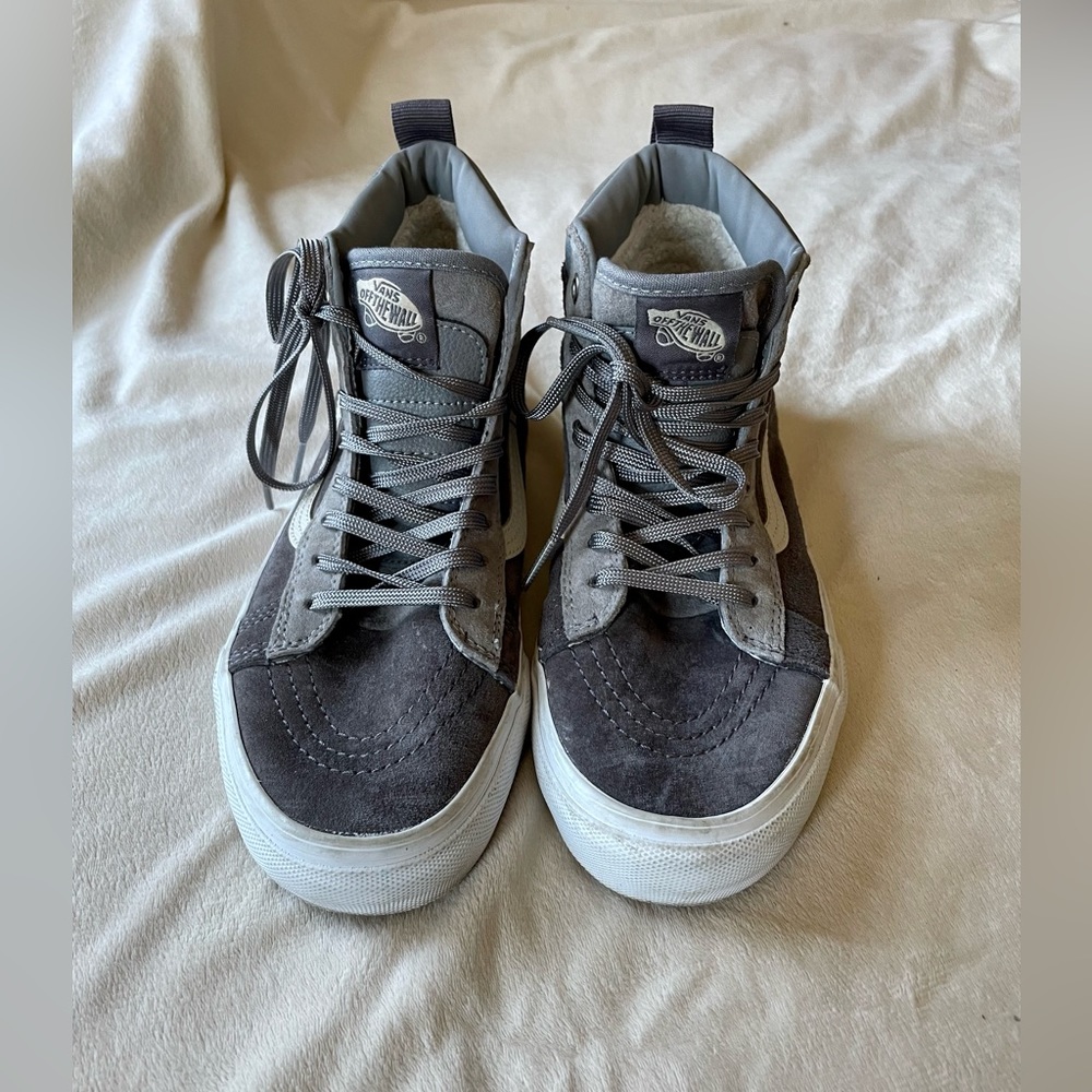 VANS Sk8 Hi Scotchguard Faux Fur Lined Skate Suede Grey Gum